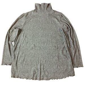 Lily Morgan Grey Ribbed Turtleneck Top | Plus Size 3X